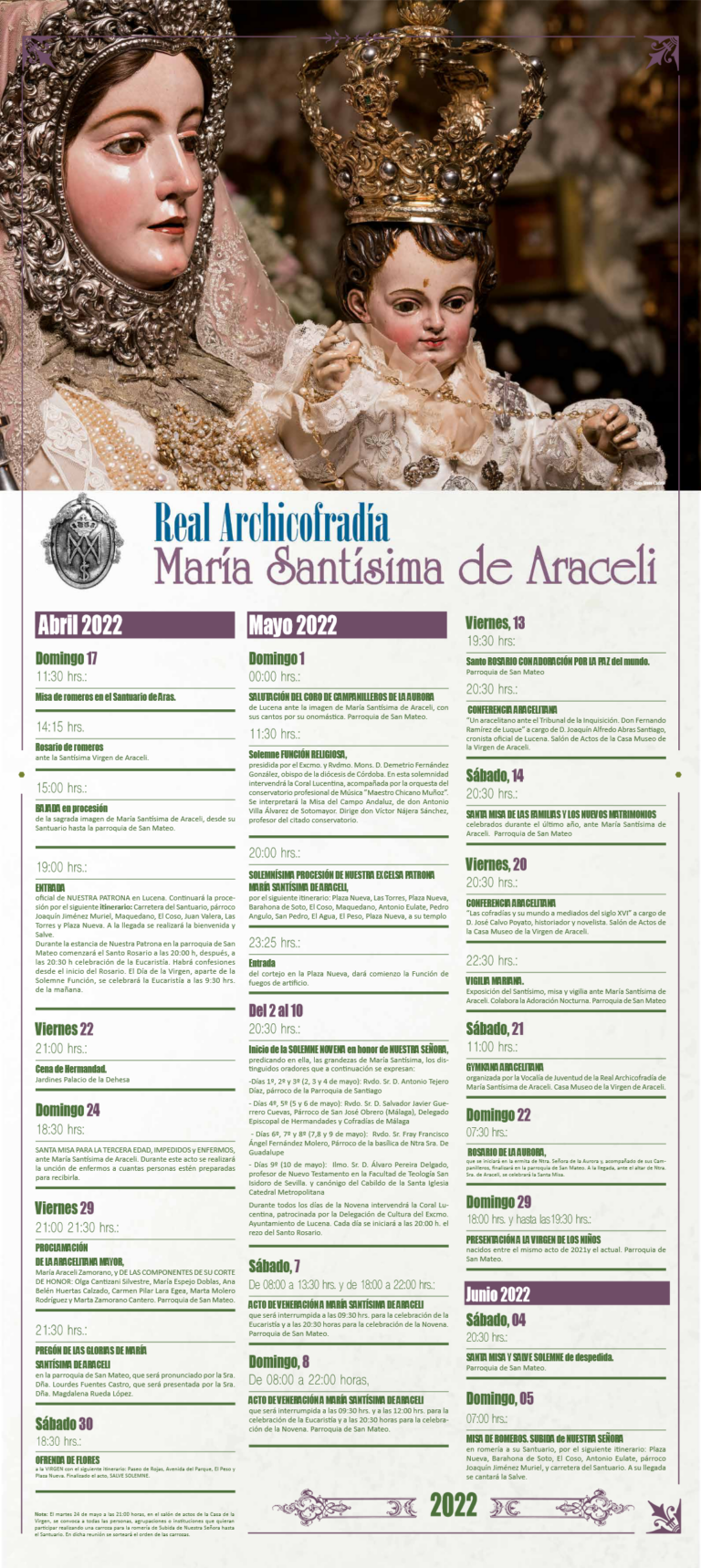 cartel-PROGRAMA-2022-Fiestas-Aracelitanas-Caminos-de-Pasión1