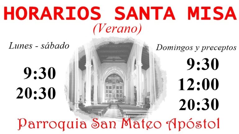 Horario Misa verano