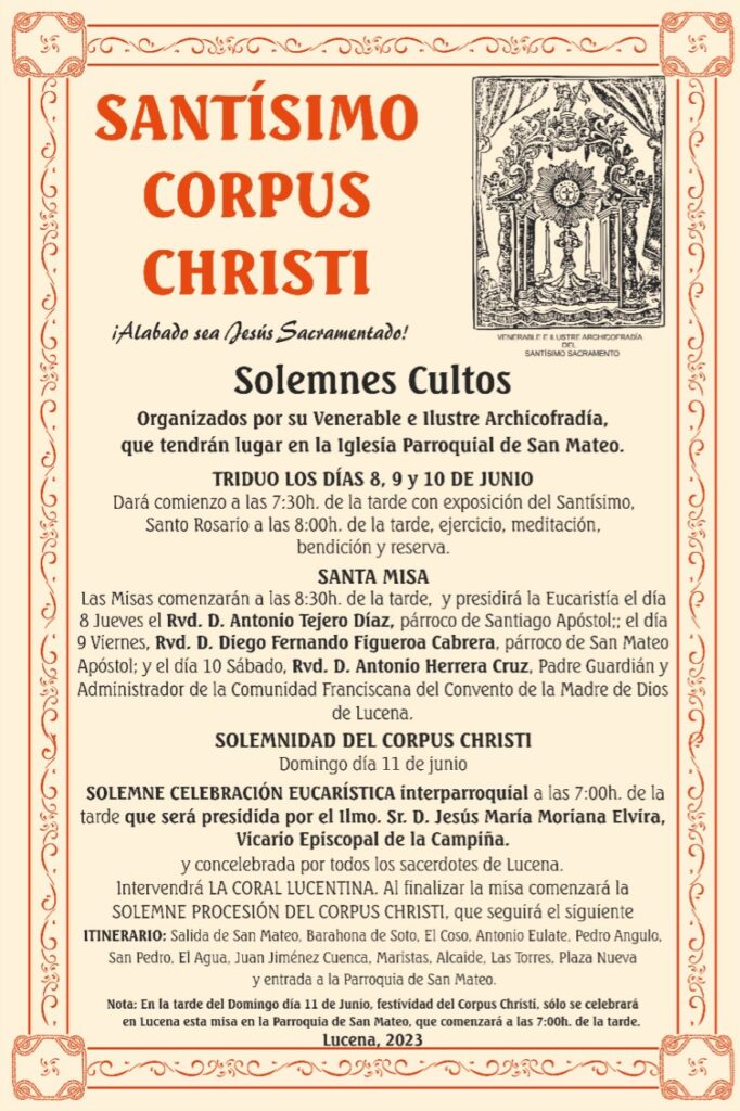 Solemnidad del Corpus Christi – Parroquia de san Mateo