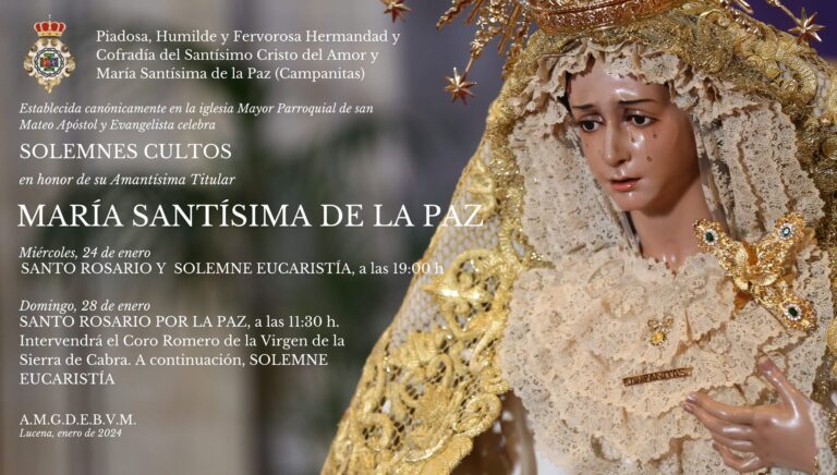 Cartel actos Amor y Paz 2024